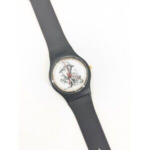 Sherlock Holmes Vintage Black White Poline Productions Plastic Quartz Watch
